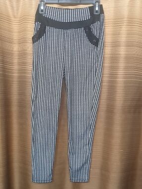 Source Unknown Black & White Houndstooth Skinny Pants